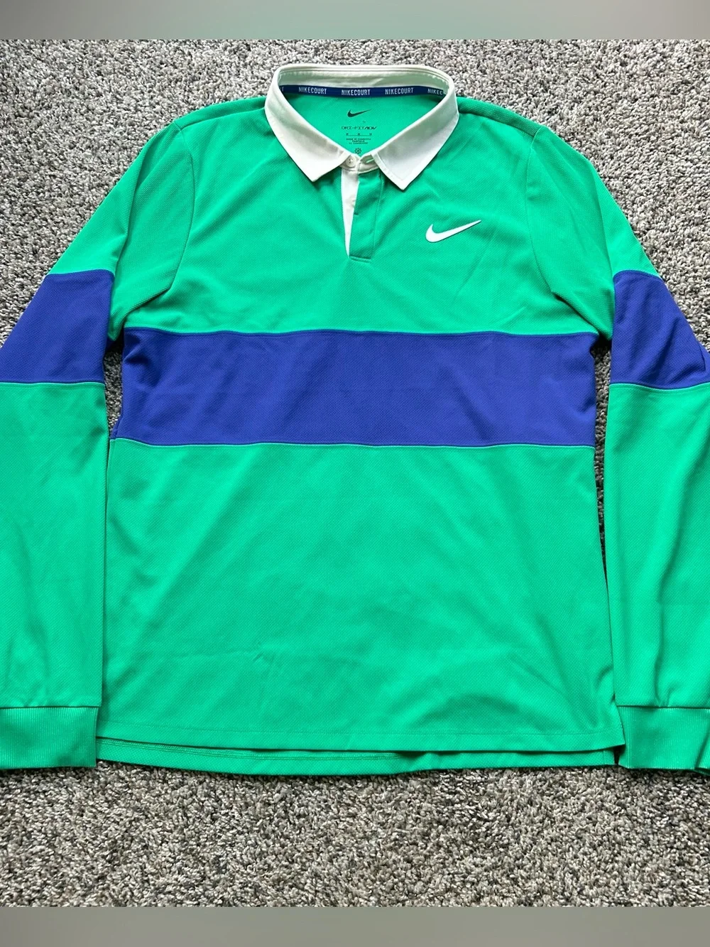 Nike Court Slam Dri-Fit ADV Tennis Polo Shirt Green Men's Size Medium IB8141-324